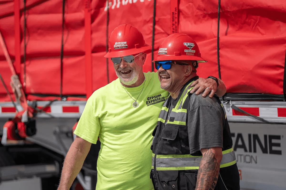 Company tractor on highway